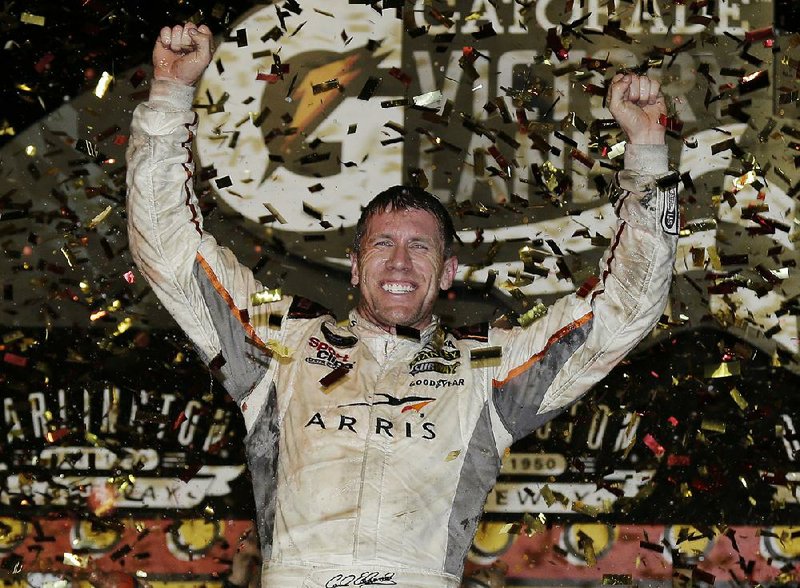 Carl Edwards overcame an early two-lap deficit and passed Denny. Hamlin late to win the Southern 500 at Darlington Raceway in Darlington, S.C. 