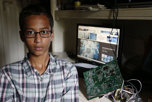 Irving MacArthur High School student Ahmed Mohamed, 14, poses for a photo at his home in Irving, Texas, on Tuesday, Sept. 15, 2015.