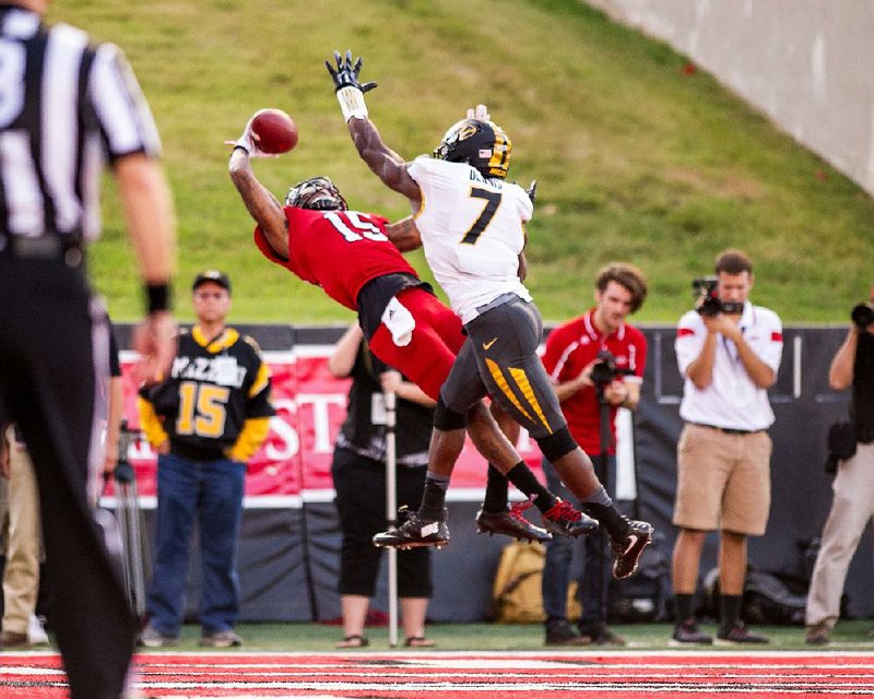 Arkansas State wide receiver Tres Houston, making a one-handed catch for a touchdown that gave the Red Wolves a 7-3 lead over Missouri, doesn’t think it was his best catch of the game.