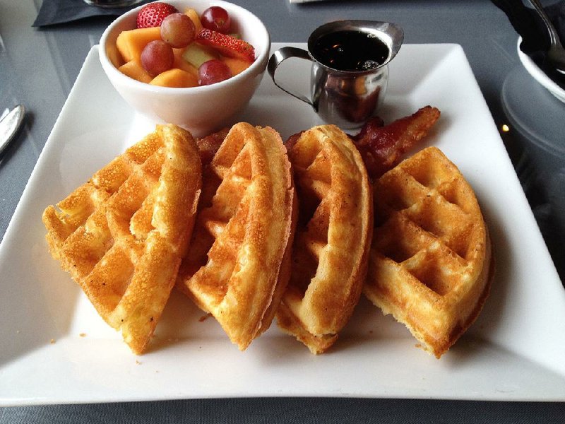 Waffles with fruit and bacon are now on the brunch menu at The Afterthought Bistro & Bar. 