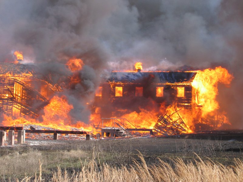 Wind-fed fires consumed about 150 asbestos-contaminated barracks at Fort Chaffee and other World War II era buildings in January 2008, leaving officials with what originally was estimated as a $4.6 million cleanup job.
