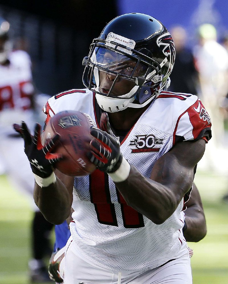 Atlanta Falcons wide receiver Julio Jones caught 13 passes Sunday for 135 yards and set up the winning touchdown on a 37-yard completion in the fourth quarter. 
