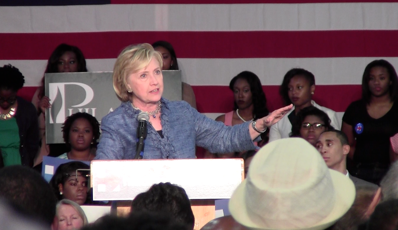 Hillary Rodham Clinton speaks to a crowd of her supporters Monday, Sept. 21, 2015, at Philander Smith College in Little Rock. The rally was was Clinton's second campaign visit in Arkansas during her 2016 bid for the White House.