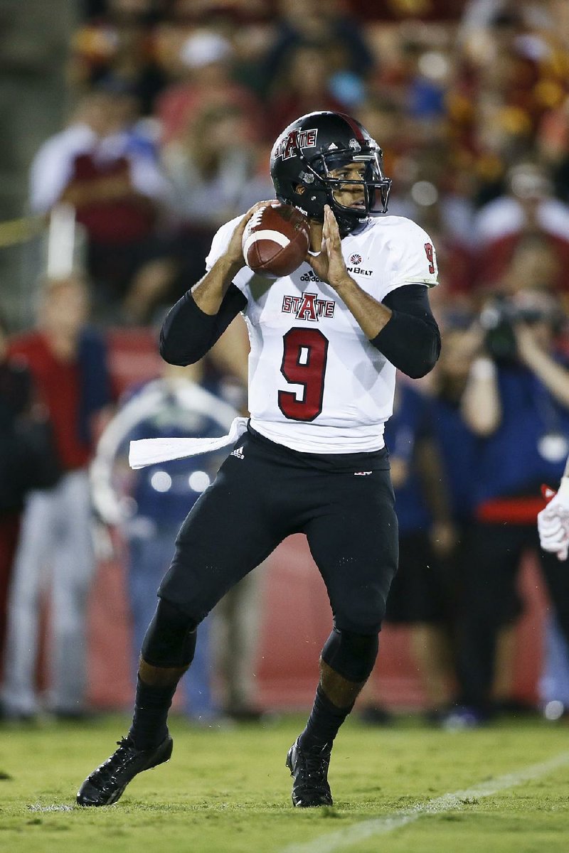 Arkansas State quarterback Fredi Knighten missed Saturday’s game against Missouri State with a pulled groin muscle, but Coach Blake Anderson said Knighten is expected to return for this week’s game against Toledo.