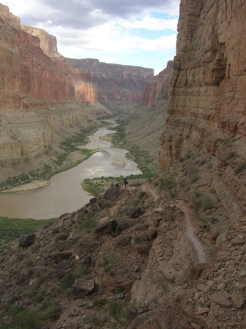 River runners explore a trail during their 15-day raft trip through the Grand Canyon. Robert Pekel of Rogers was a crewman on the expedition that covered 280 miles.