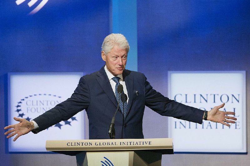 Former President Bill Clinton speaks at the Clinton Global Initiative on Sunday in New York. 