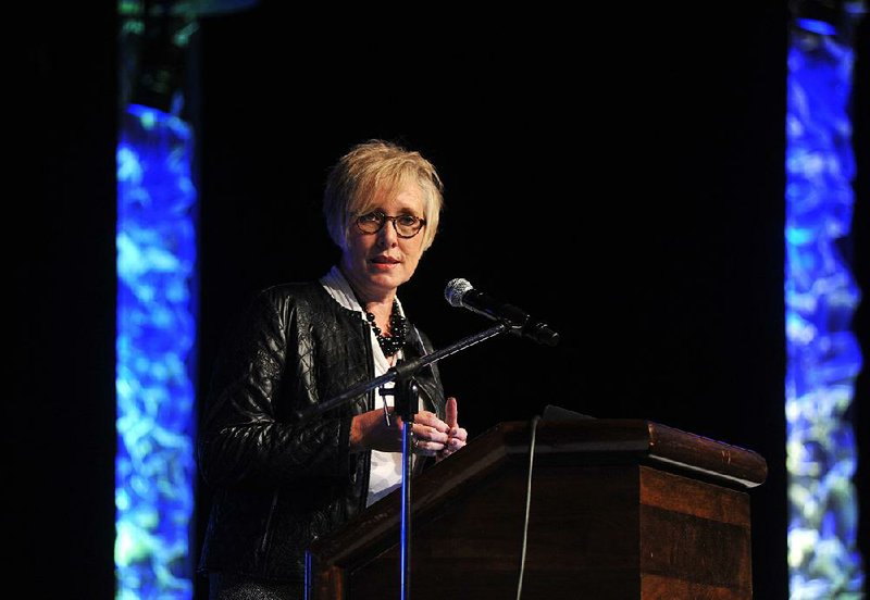 Darice Keating, president and general manager of ACT Aspire, addresses educators and policymakers Tuesday at the Arkansas Public School Resource Center’s fall conference in Hot Springs. 