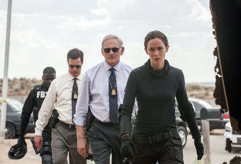 Idealistic FBI agent Kate Macer (Emily Blunt) joins a task force to fight Mexican narcos in Denis Villeneuve’s Sicario.
