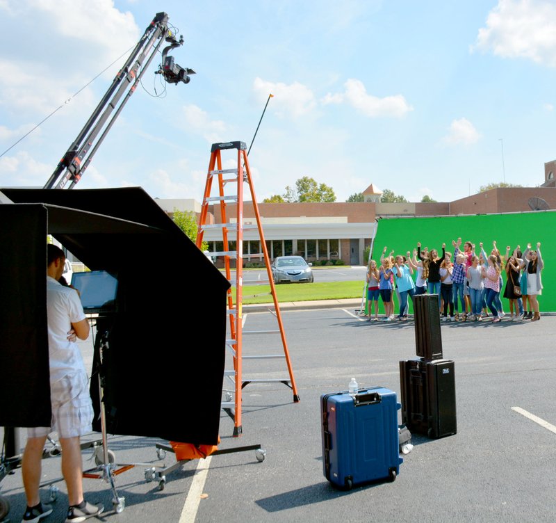 Janelle Jessen/Herald-Leader Mutiny FX of Bentonville filmed some post production scenes for the upcoming movie "God's Not Dead" at John Brown University on Saturday morning. About 220 local people participated in the creation of a crowd scene for the movie.