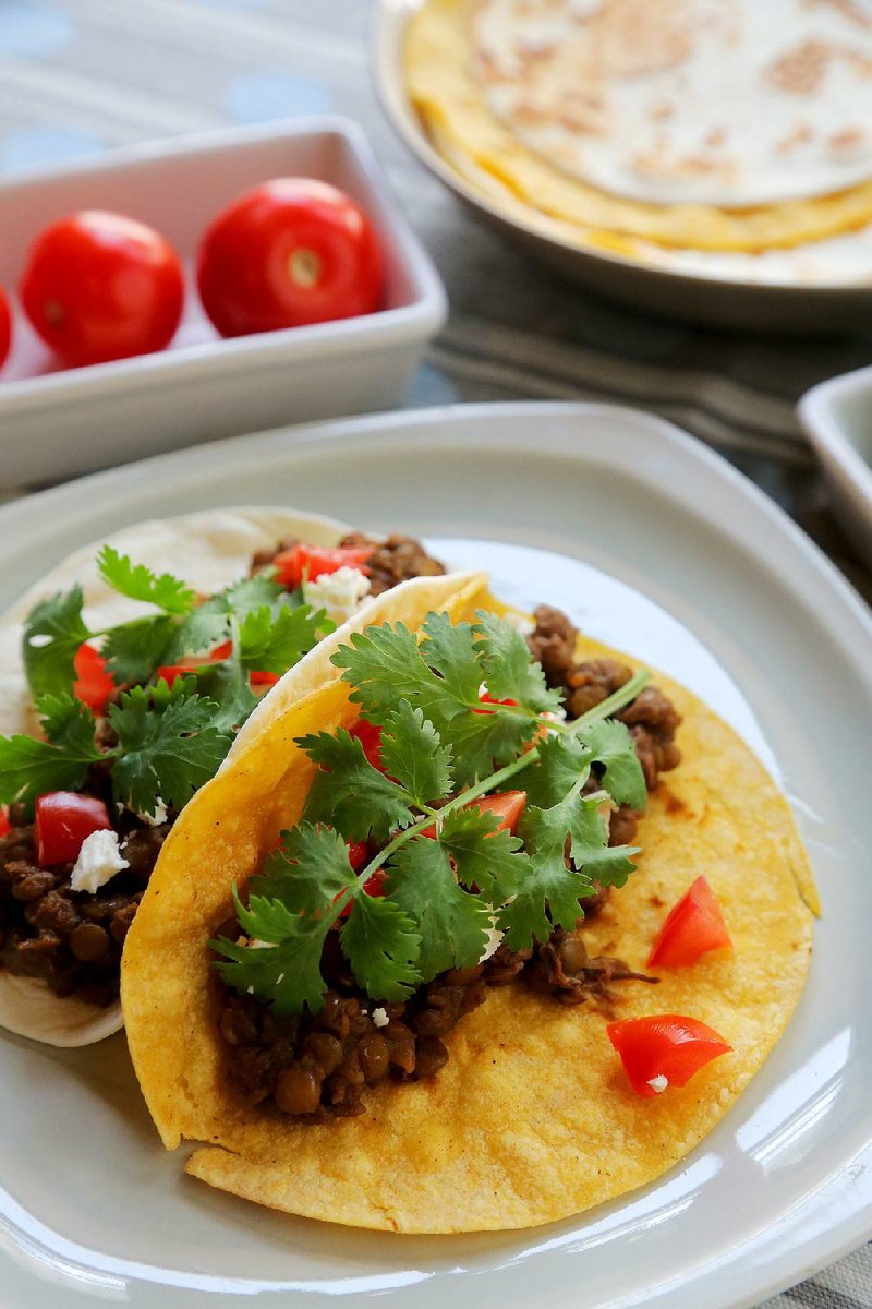 Not counting garnishes, these Lentil Soft Tacos are made with just five ingredients. 