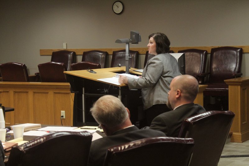 Assistant Attorney General Jennifer Merritt is shown at a court hearing in this file photo.