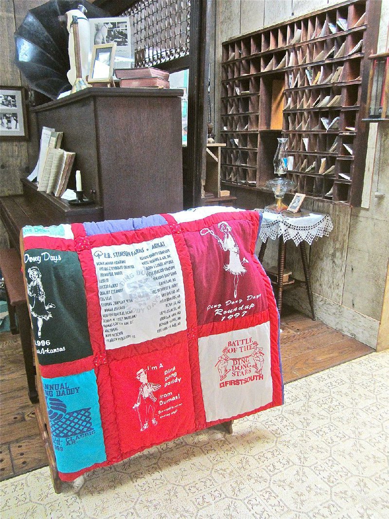 A quilt with a Ding Dong Days theme is on display at Desha County Museum in Dumas. 