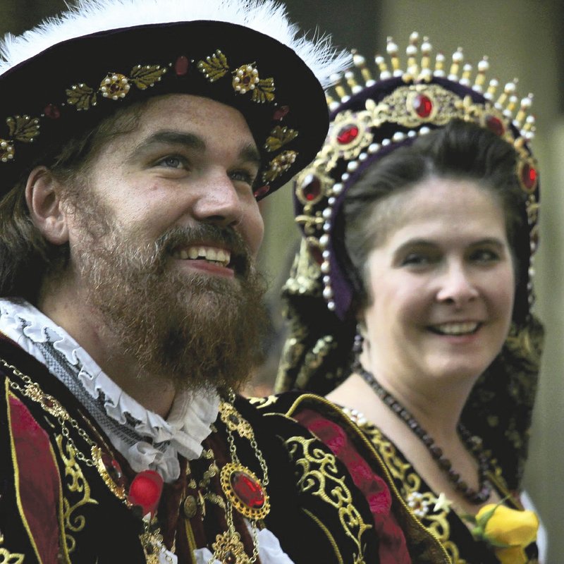 Wendy Morris is Queen Anne Boleyn and Scott Long is her king at this year's Kansas City Renaissance Festival.