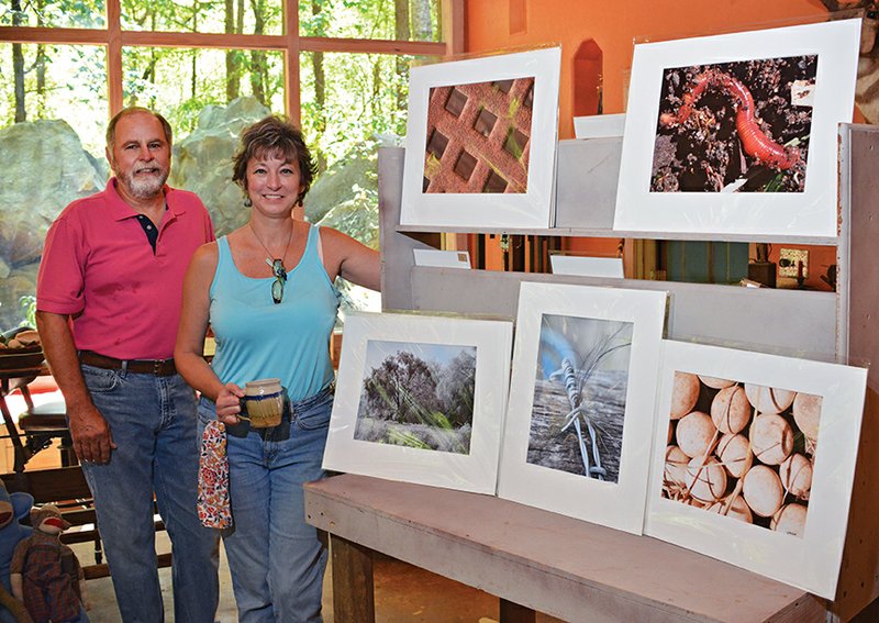 John and Deborah Tackett will open their studio in Caddo Valley for the ninth annual Round About Artist Studio Tour to take place Friday through Oct. 18. John will show his paintings and gourd sculptures, and Deborah will show photographs, such as these shown above, ceramics and paintings.