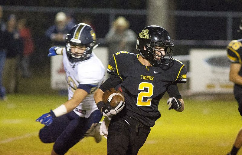 Isaac Disney of Prairie Grove returns the ball on a punt return for a touchdown against Shiloh Christian during Friday’s game at Tiger Stadium in Prairie Grove.