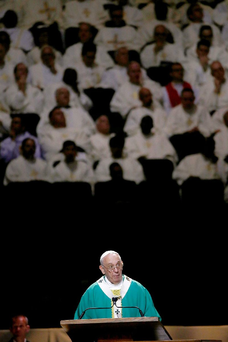 Pope Francis leads Mass at Madison Square Garden in New York. The pope’s recent visit to the United States has energized many parishes.  
