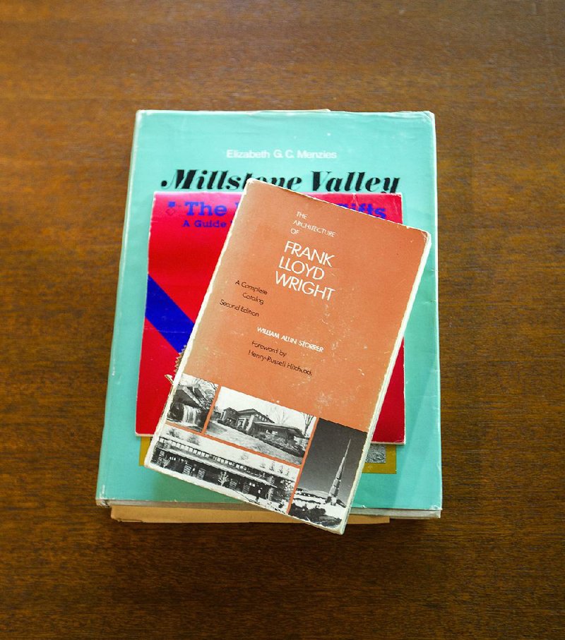 The Architecture of Frank Lloyd Wright is displayed at the Bachman-Wilson House at Crystal Bridges Museum of American Art. It was donated by the former owners of the house, Lawrence and Sharon Tarantino. The house, built by Wright in 1954, was moved to Crystal Bridges and will open to the public next month.