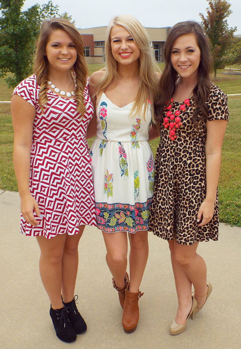 Gravette Homecoming queen candidates Kaitlyn Sands, Savannah Hittson and Kinsley Hurtt.