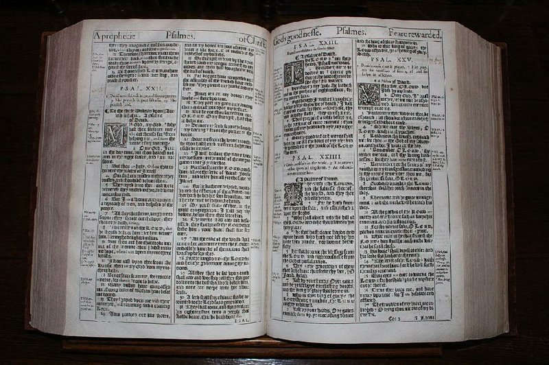 This first-printing edition of the King James Bible is one of several that will be on display during the Oct. 24-25 Psalmfest at Westover Hills Presbyterian Church in Little Rock.