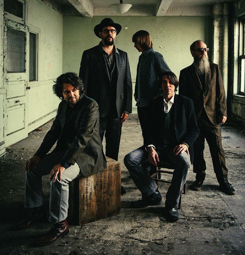 The Drive-By Truckers — Jay Gonzalez (from left), Patter-son Hood, Matt Patton, Mike Cooley and Brad Morgan — will play tonight at the Rev Room in Little Rock.