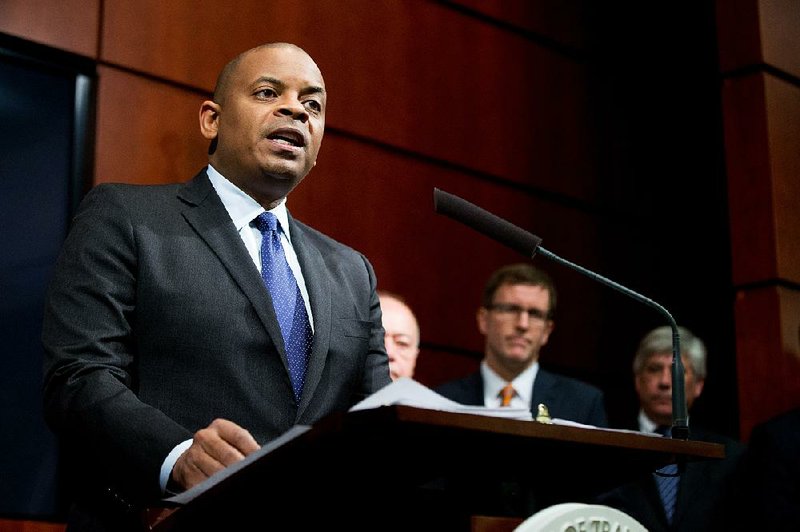 Transportation Secretary Anthony Foxx speaks during a news conference at the Transportation Department in Washington on Monday, where he announced the creation of a task force to develop recommendations for a registration process for Unmanned Aircraft Systems.