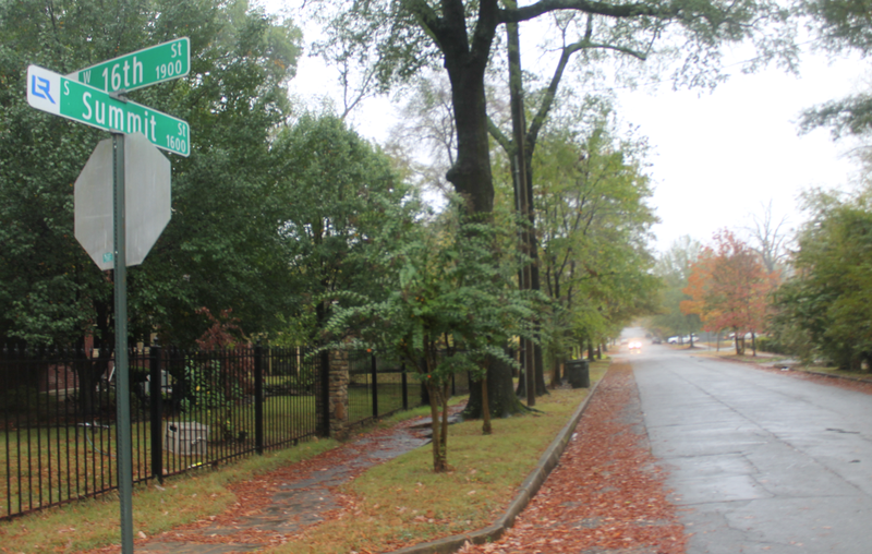 The 1600 block of South Summit Street in Little Rock on Tuesday morning.