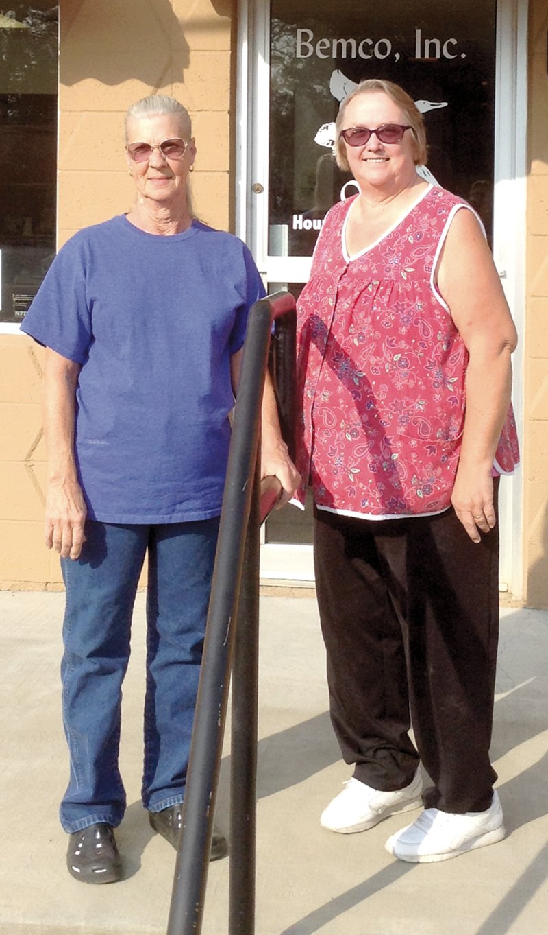 Submitted Photo Carla Drew (left) and Doris Jessen are being recognized for their long-time service to Bemco, Inc., an aircraft parts manufacturer in Centerton.