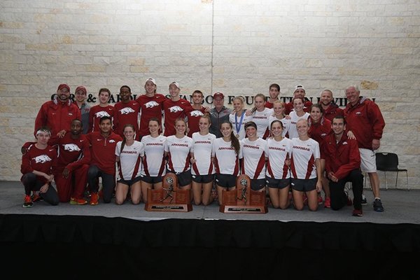 The Arkansas men's cross country team won its 23rd SEC championship in 25 years on Friday, Oct. 30, 2015, while the women's team won its 16th. (photo courtesy UA communications)