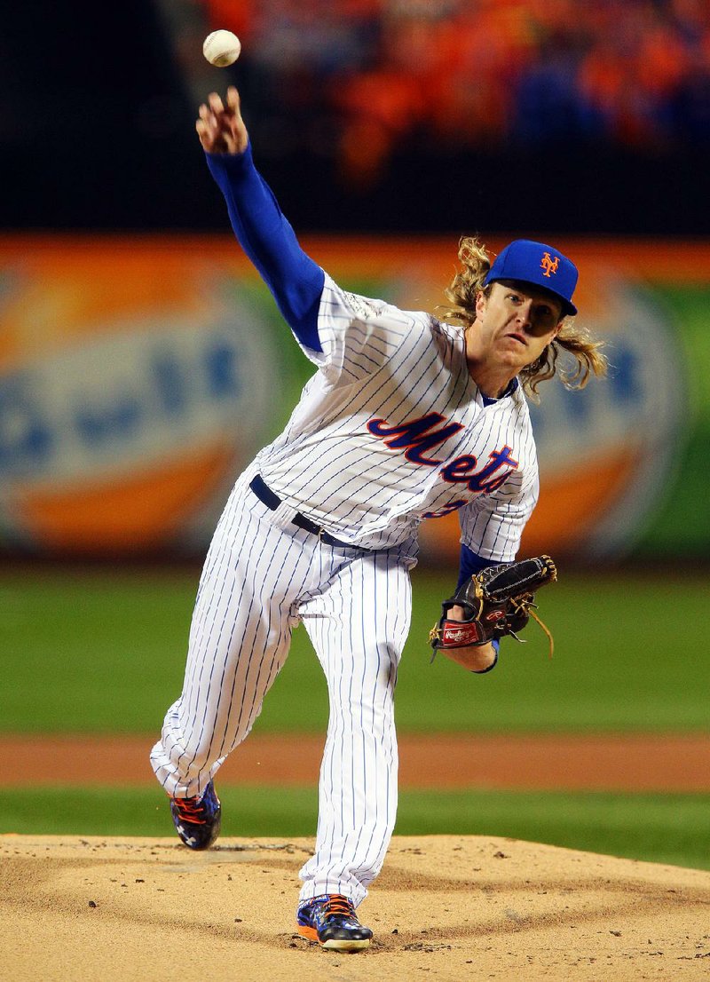 New York Mets pitcher Noah Syndergaard said if the Kansas City Royals have issues with his inside pitches “they can meet me at 60 feet, six inches away.”


