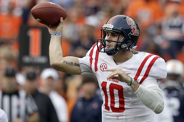 Ole Miss quarterback Chad Kelly (10) during the NCAA college football game  between Ole Miss and