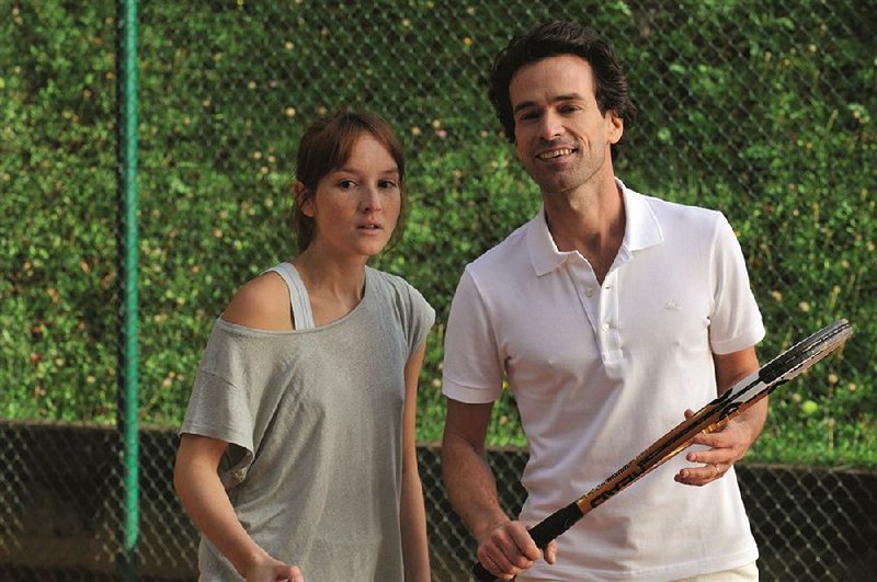 Claire (Anais Demoustier) and David (Romain Duris) team up for tennis — and other things — in Francois Ozon’s The New Girlfriend, a French comedy of domestic manners with serious undertones.
