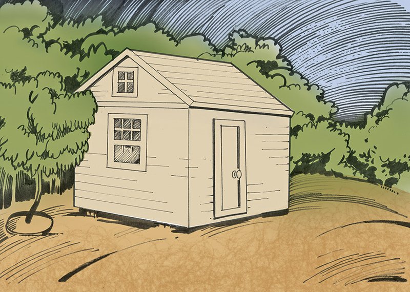 Arkansas Democrat-Gazette storage shed illustration.