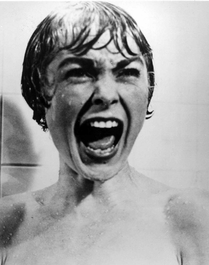 Actress Janet Leigh is shown screaming in the famous shower scene of Alfred Hitchcock’s 1960 thriller, Psycho.