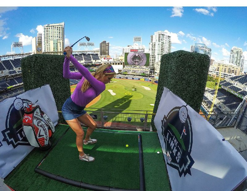 Callaway Golf and the San Diego Padres have turned Petco Park into a nine-hole, par-3 course. Approximately 1,500 golfers paid $50 to play on the course, which has holes ranging from 62 yards to 145 yards. 

