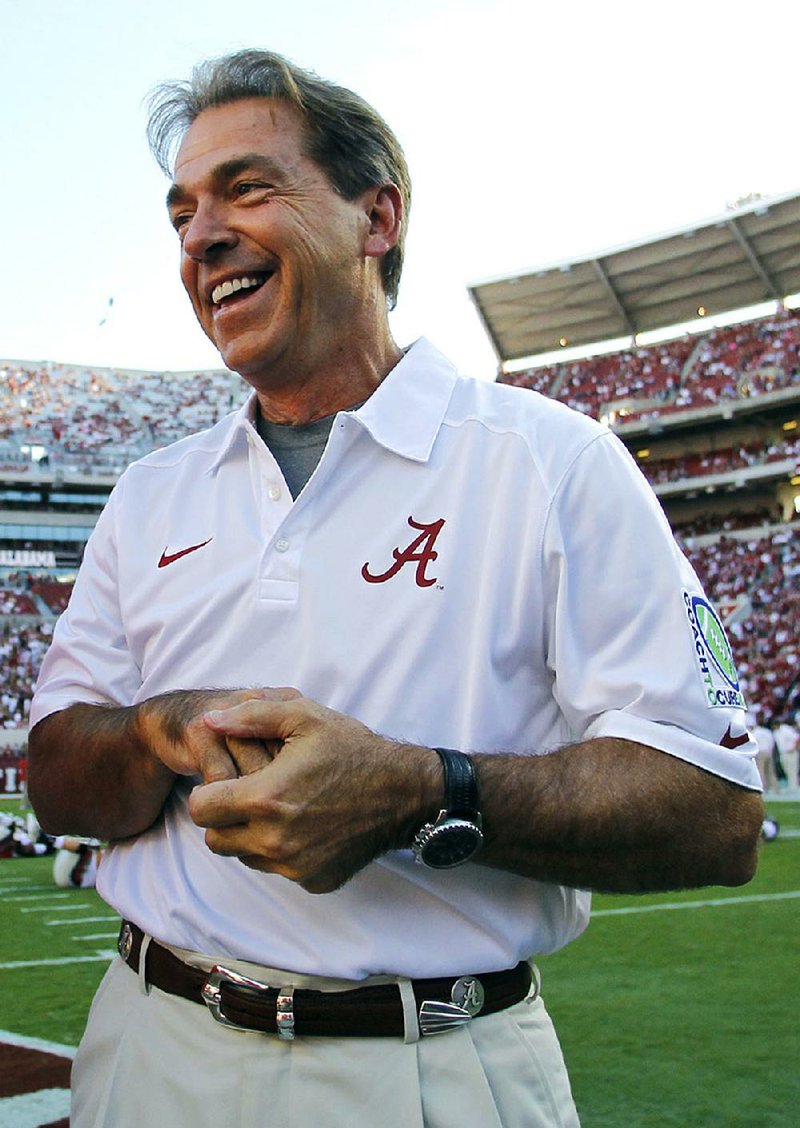  Alabama head coach Nick Saban is shown in this file photo. 