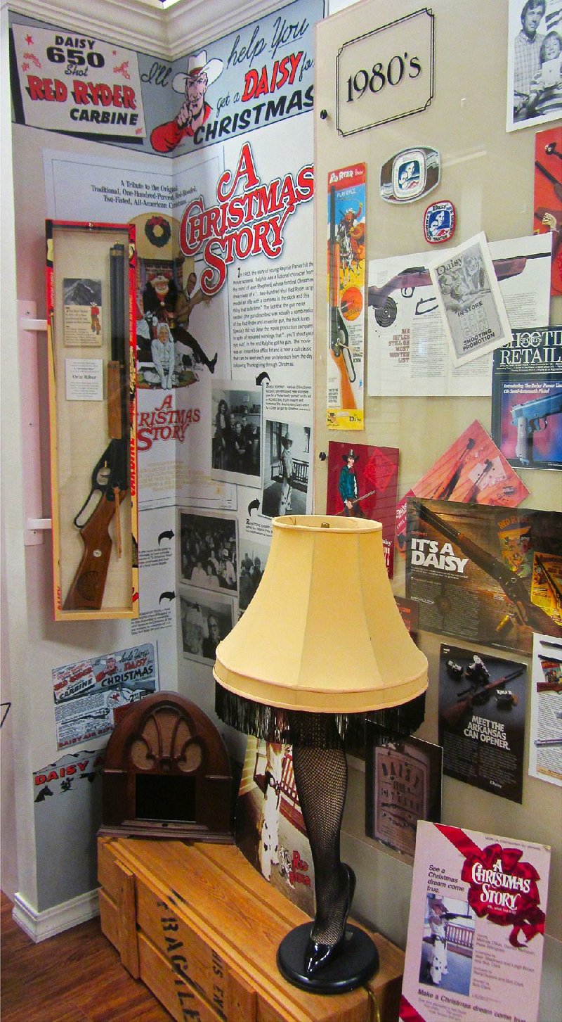 At the Daisy Airgun Museum, a display recounts the role of the company’s Red Ryder BB gun in the perennially popular 1983 movie A Christmas Story. 