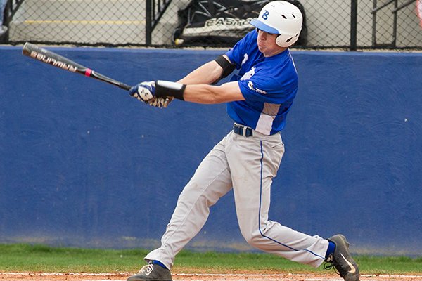 Bryant's Evan Lee swings at a pitch during a game against Fort Smith Southside on Saturday, May 17, 2014, in Conway. 