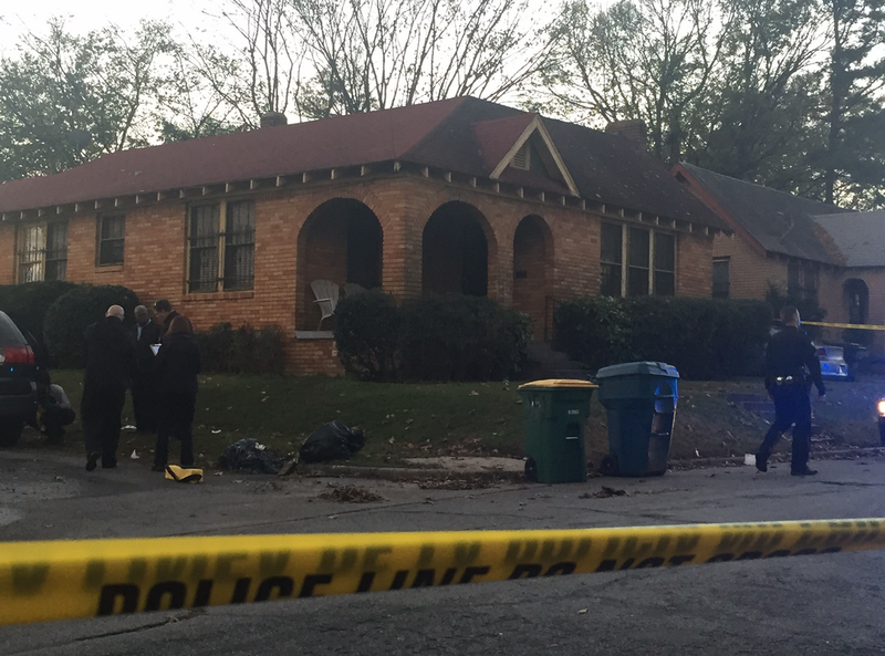 Little Rock police investigate on Wednesday, Nov. 18, 2015, after a child was shot in the 3400 block of Lamar Street.