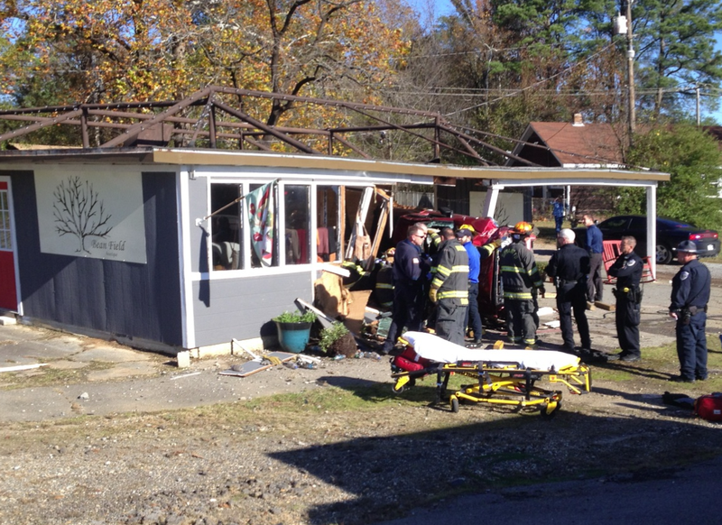 A Ford truck hit a business in Bryant Thursday morning.