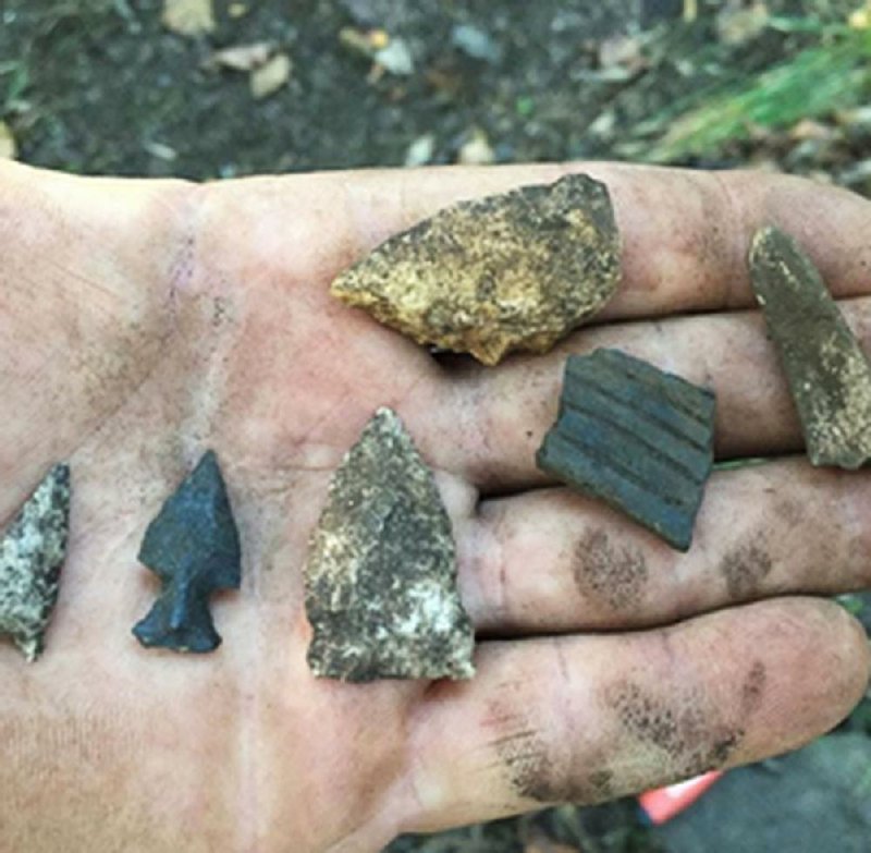 A photograph of artifacts from David Tudor’s Instagram page. Federal agents monitored Tudor through social media and hidden cameras after he posted photos online of artifacts he apparently had removed from the Ozark-St. Francis National Forest.