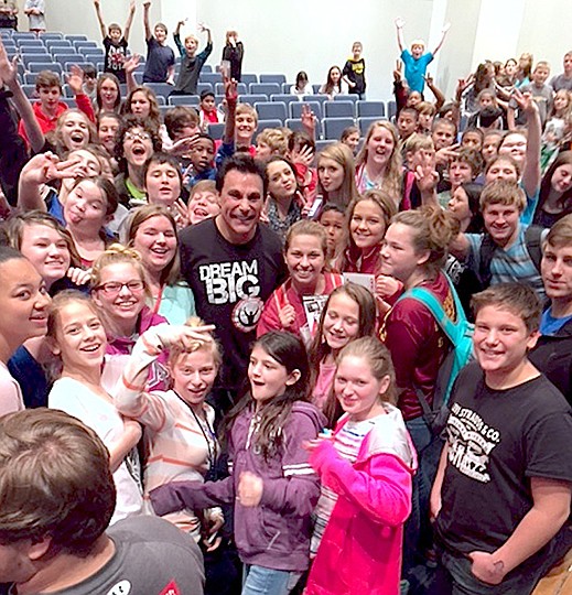 Submitted photo Motivation speaker Marc Mero, a former professional wrestler, spoke to Jessieville middle school and high school students Nov. 10 about drug and alcohol abuse, bullying and depression. Mero encouraged students to "dream big."