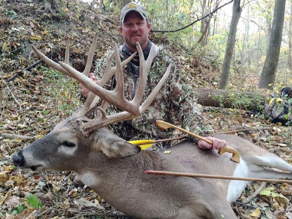 Paul Gragg shows the 15-point buck he killed Oct. 24 with an atlatl.