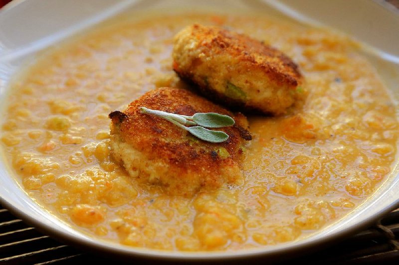 Roasted Squash Soup With Turkey Croquettes transforms leftover roasted squash and turkey into a new dish.