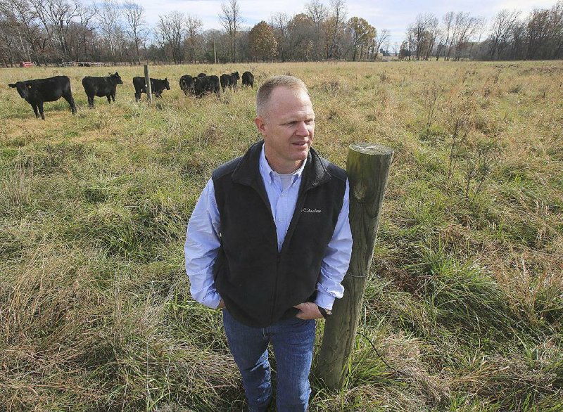 Ryan Pace, an Iraq war veteran and Arkansas National Guard soldier, is raising grass-fed beef on his ranch in White County. 