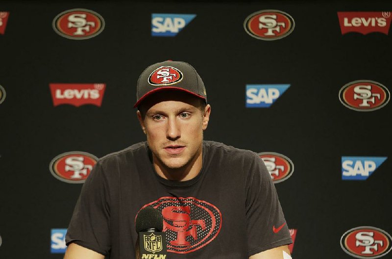 San Francisco 49ers quarterback Blaine Gabbert made the best out of an uncomfortable situation Wednesday when reporters didn’t show up for his weekly news conference. 