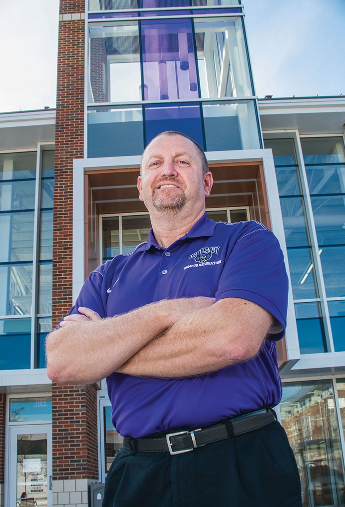 Richard Hammond stands outside the Health, Physical Education and Recreation Center at the University of Central Arkansas. Hammond is the new director of campus recreation. He came to UCA after 18 years in the same position at Valdosta State University in Georgia and said he’d never been to Arkansas before he applied for the job. “It was a good first impression,” he said.