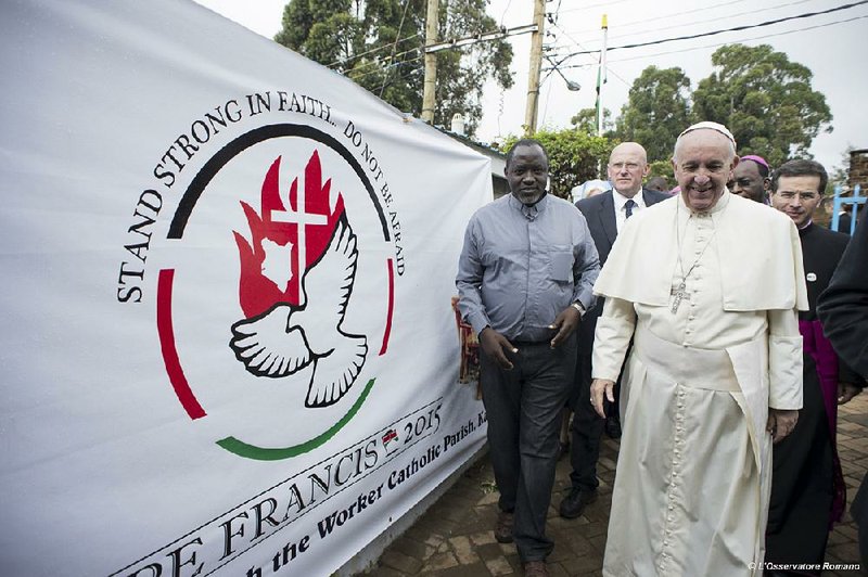 Pope Francis arrives Friday in Kangemi, one of 11 slums in Nairobi, Kenya, where he denounced the conditions people there face.
