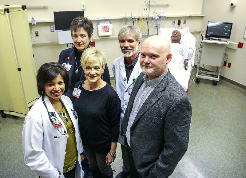 UAMS simulation center team members (from left) Dr. Sara Tariq, Mary Cantrell, Sherry Johnson, Michael Anders and Travis Hill traveled to Saudi Arabia in September. 