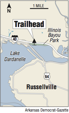 Graph showing the location of the Illinois Bayou Wildlife Observation Trail.  