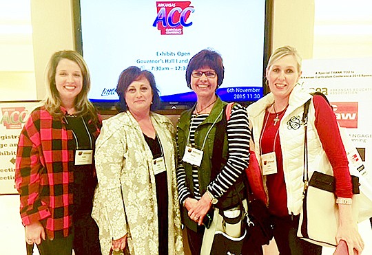 Lakeside Academic Coaches, from left, Katie Brown, Kelly Beckwith, Bambi Norman and Julie Sanders, recently attended the Arkansas Curriculum Conference in Little Rock.